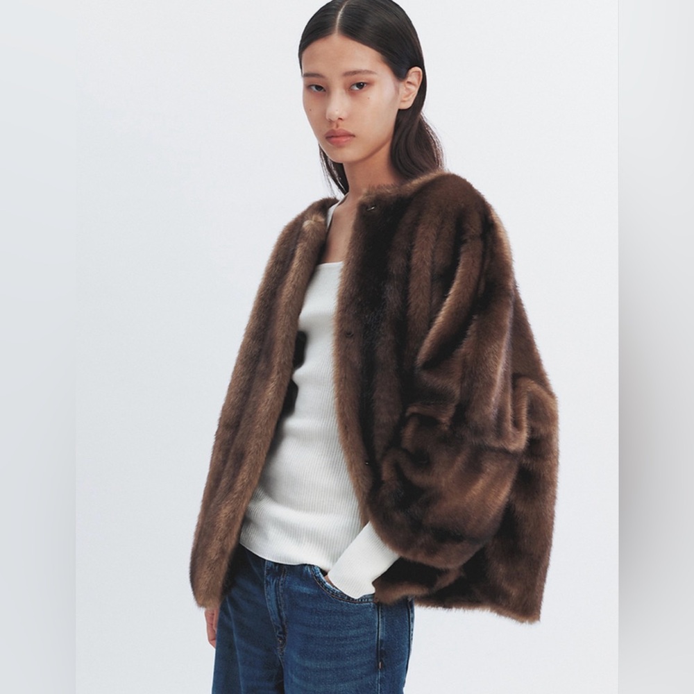 HAVELESS Colette Faux Fur Jacket (Dark Brown)